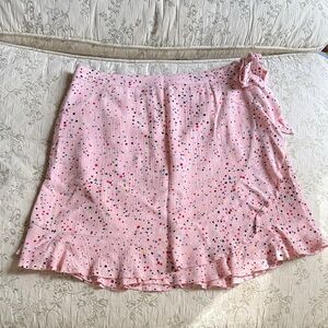 Jack by BB Dakota Pink Polka Dot Skirt with Ruffle Hem